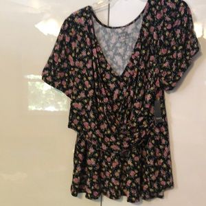 Brand new top with tags Torrid black floral